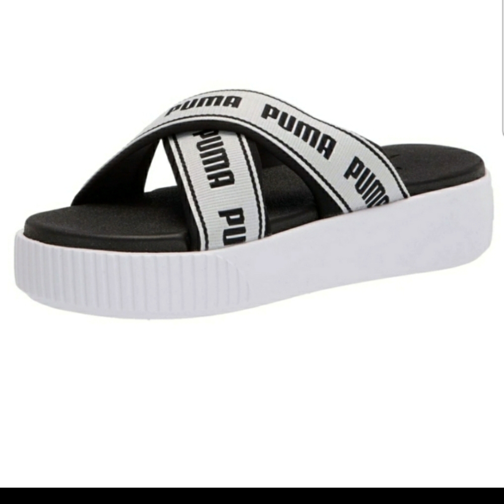 Puma Platform Slides Cross-band Sandals NWOT